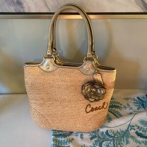 Coach Straw Purse Bleeker Bag